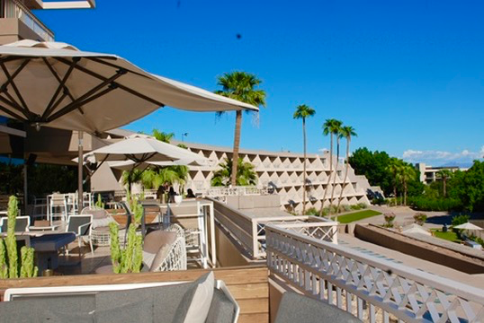 Outdoor terrace at the resort